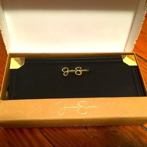 Jessica Simpson Frankie wallet /clutch. Black with gold hardware accents. NWT.
